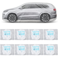 Molain clear disposable car cover for universal fit protects against dust and rain.