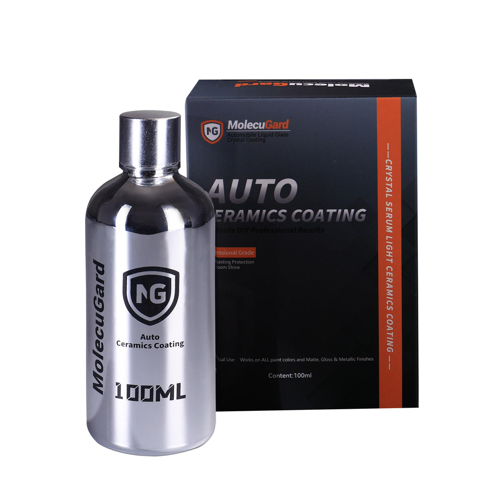 MolecuGard auto light ceramic bottle front view for easy DIY coating on vehicles