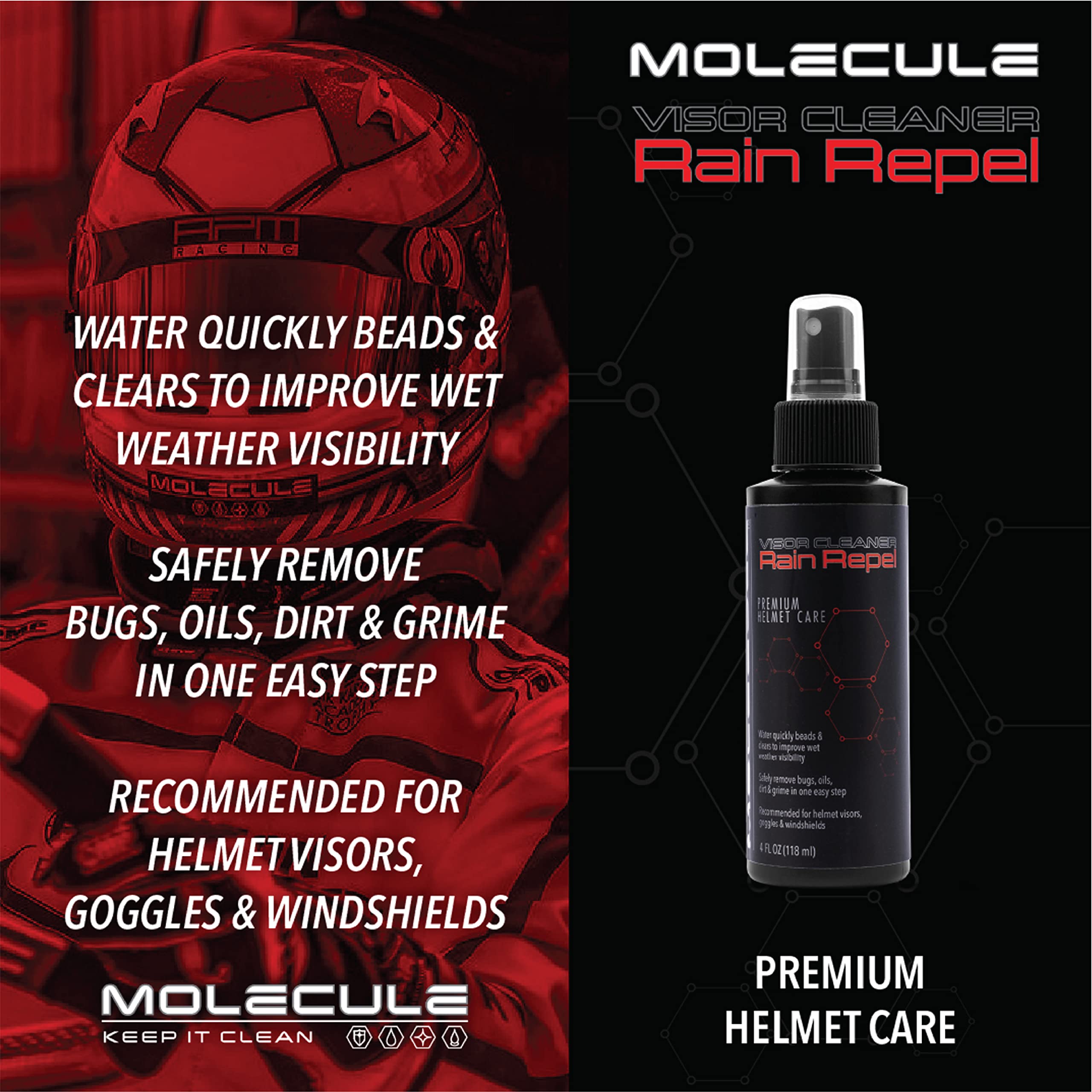 Molecule Matte Helmet Care Kit packaging displays the complete set.