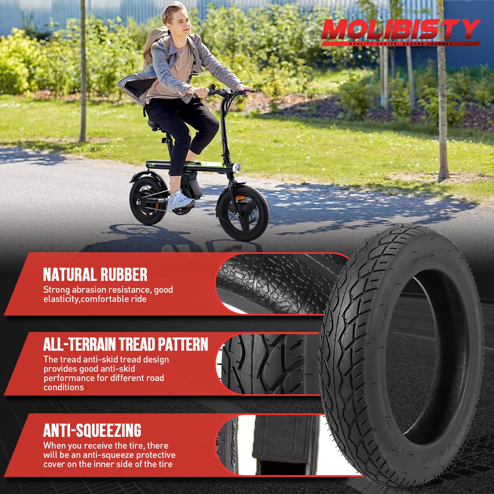 Deep grooves provide enhanced traction and stability