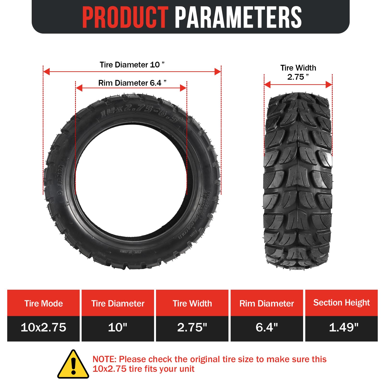 Molibisty tubeless scooter tire with anti-slip tread for confident grip.