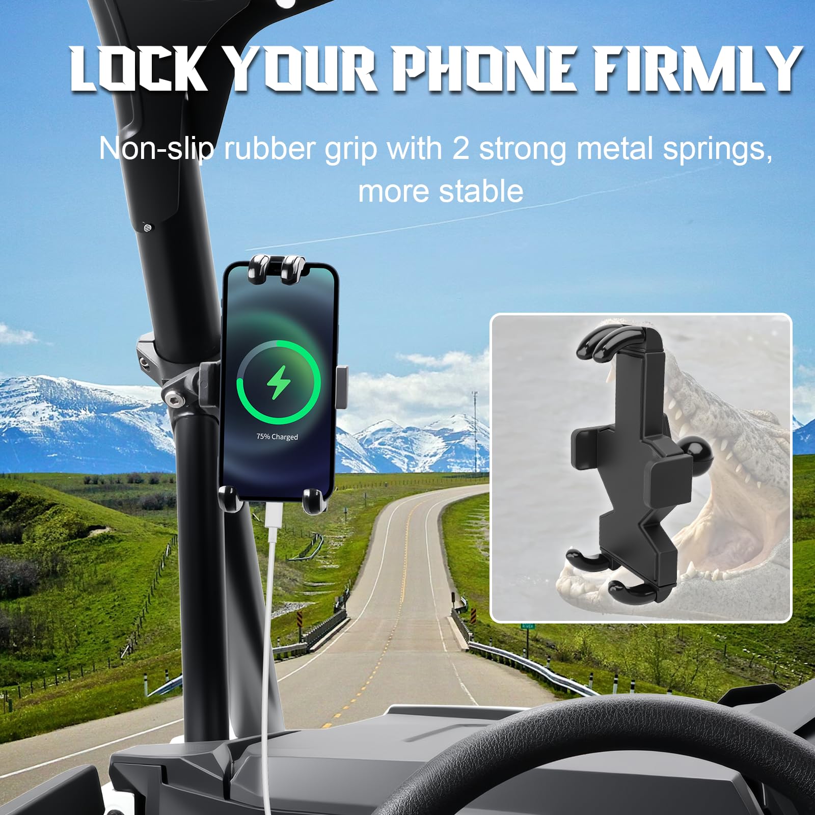 MOMI RAC GP UTV mount offers 360-degree rotation for optimal viewing angle
