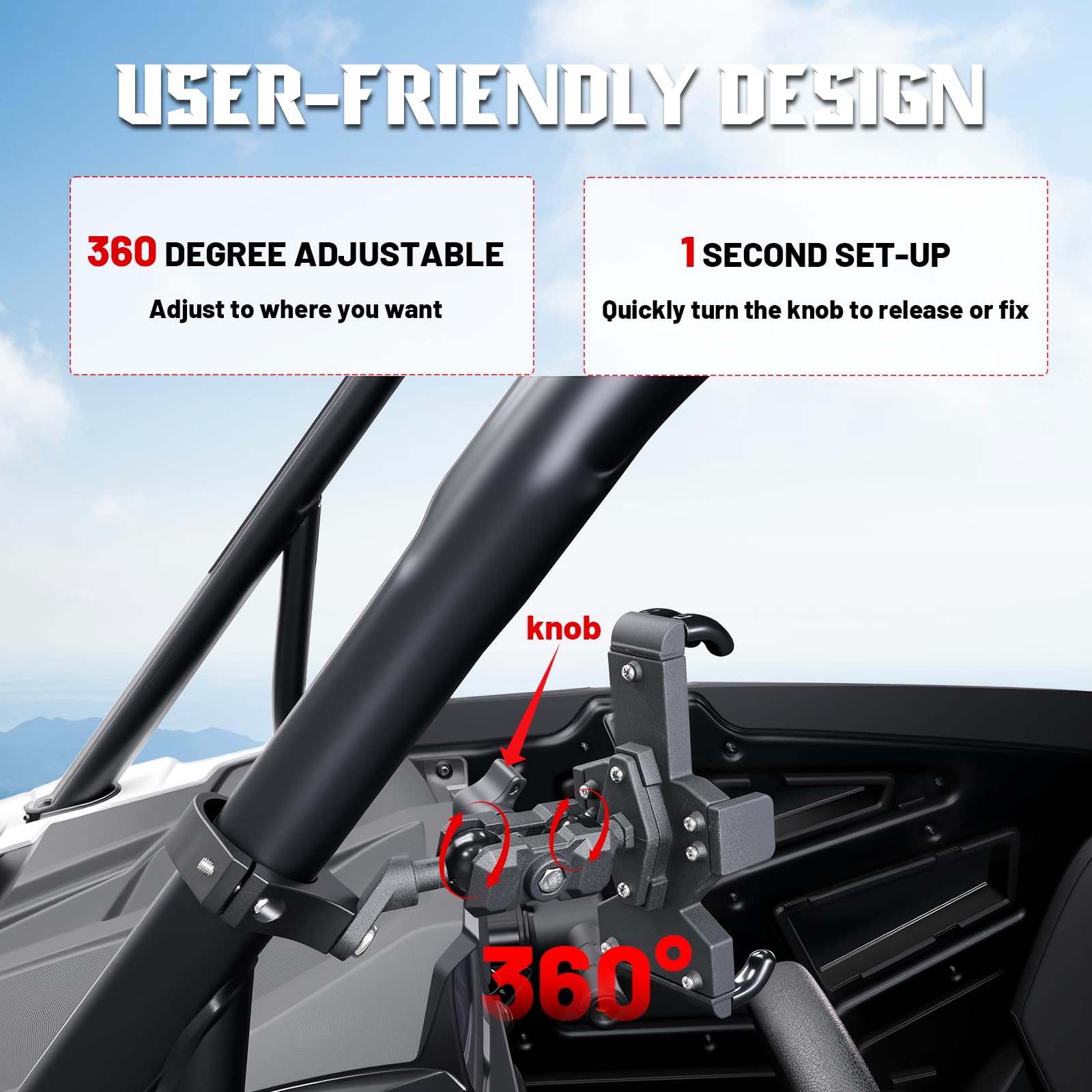 MOMI RAC GP UTV mount fits phones from 4 to 7.2 inches securely