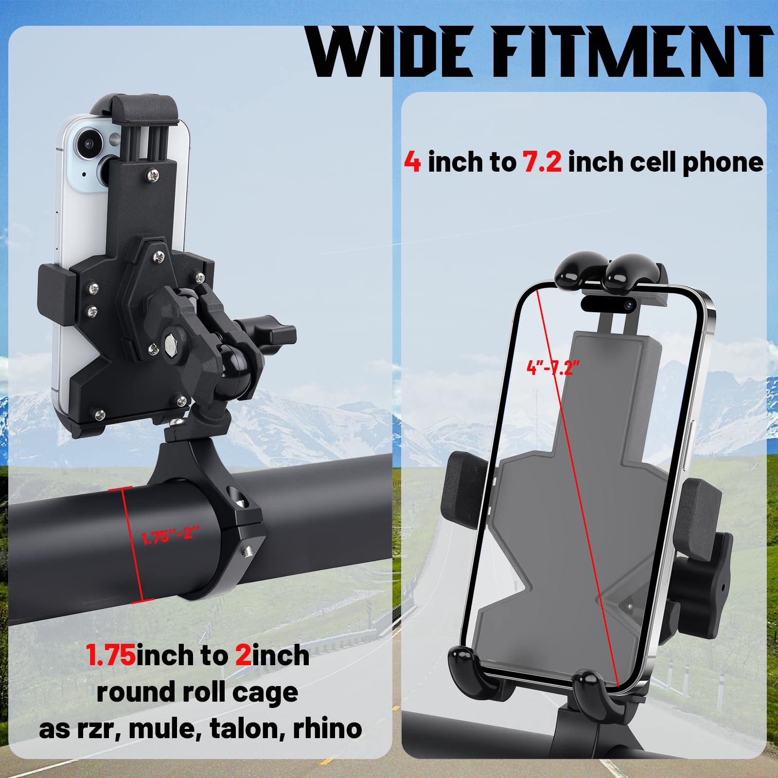 MOMI RAC GP UTV mount compatible with 1.75–2 inch roll bars on SXS