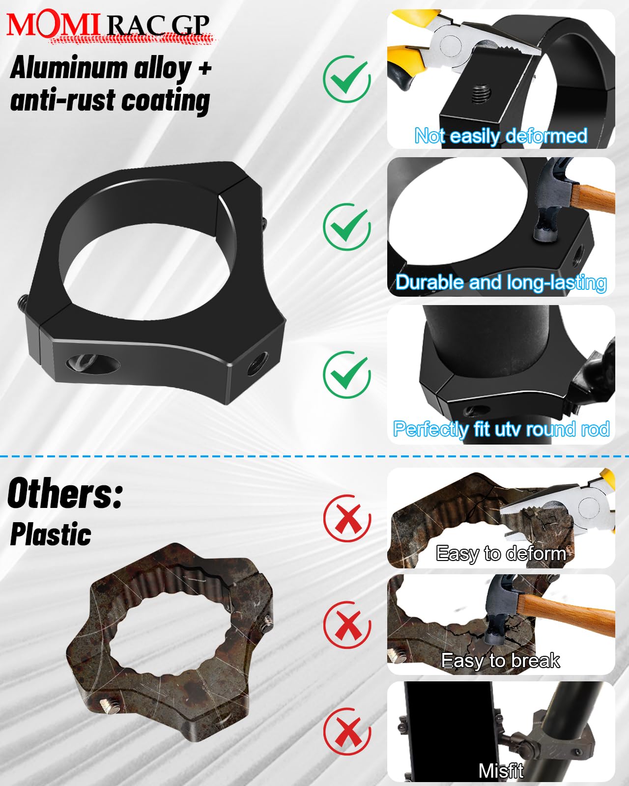 MOMI RAC GP aluminum base delivers rock-solid stability on rugged trails