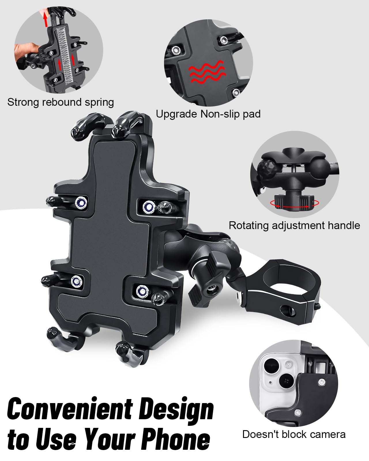 MOMI RAC GP mount prevents charging interference while in use
