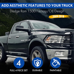 Monkey Autosports fender flare rear left for Dodge Ram 1500, keeps debris at bay
