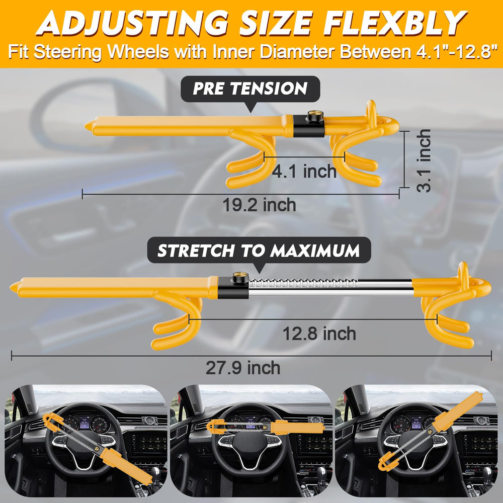 MONOJOY lock features double-hook design for a firm grip on the wheel.