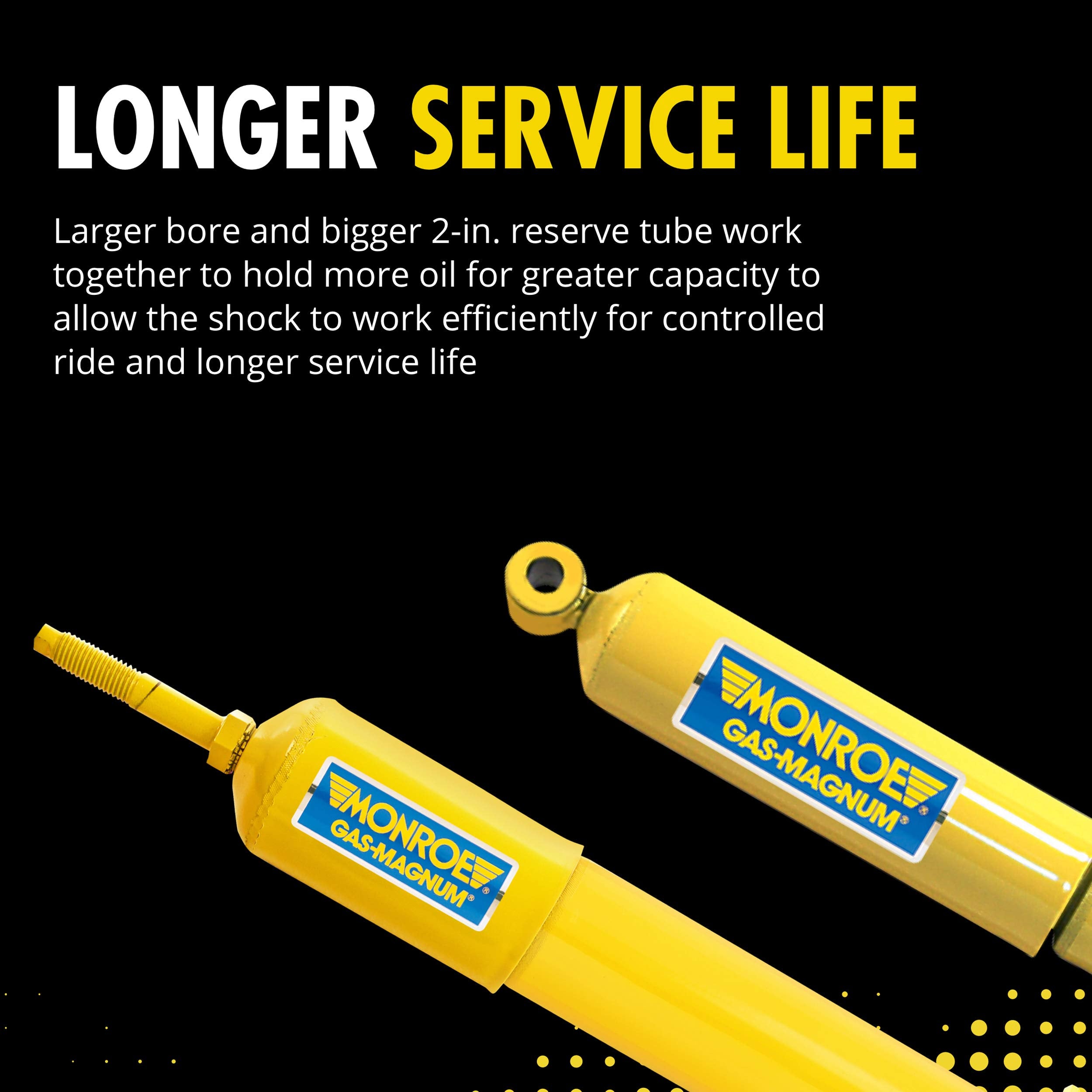 Monroe Gas-Magnum 34690 reinforced rod reduces wear for longer service life.