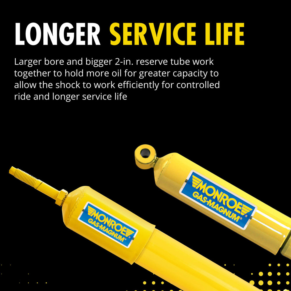 Monroe Gas-Magnum 34690 reinforced rod reduces wear for longer service life.