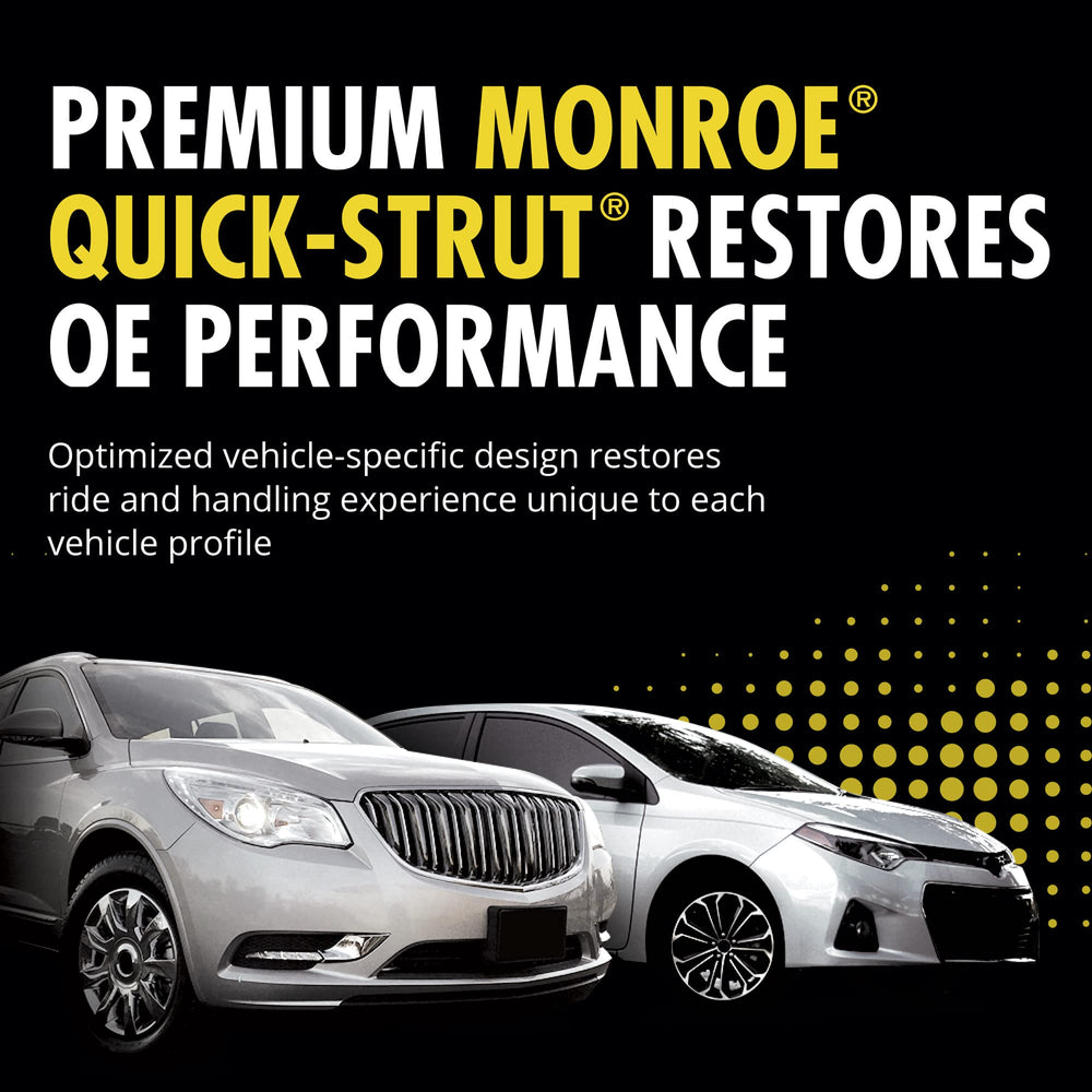 Monroe Quick-Strut 171361 coil-spring close-up showing OE-style ride height restoration