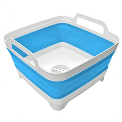 MontNorth collapsible wash basin 9L in blue for compact storage and quick dishwashing.