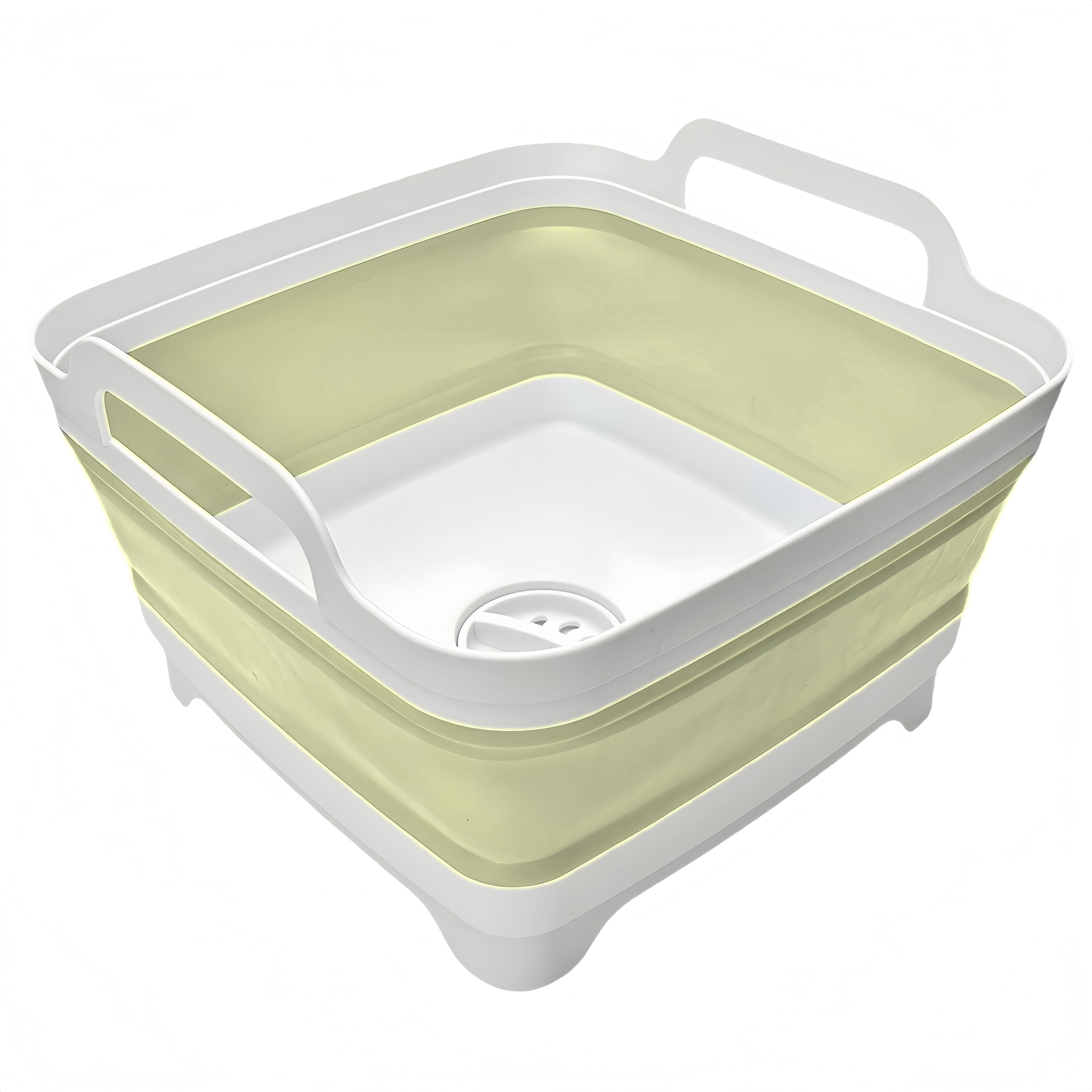 MontNorth collapsible wash basin 9L in green, ideal for camping and kitchen cleanup.