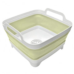MontNorth collapsible wash basin 9L in green, ideal for camping and kitchen cleanup.