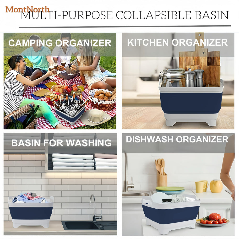 MontNorth compact 9L basin in navy suitable for small spaces