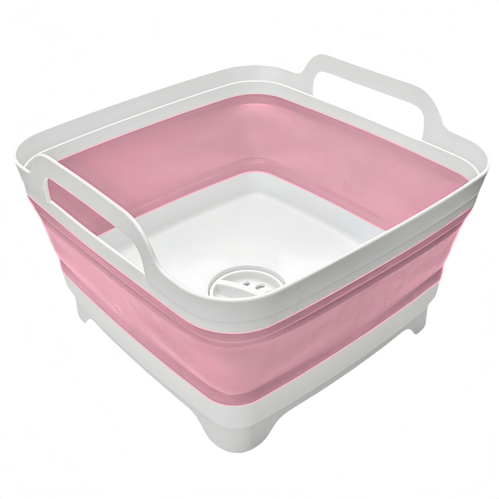 MontNorth collapsible wash basin pink with 9L capacity for versatile camping and kitchen tasks.