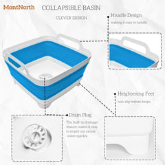 MontNorth dishwashing station with dual carry handles for simple transport.