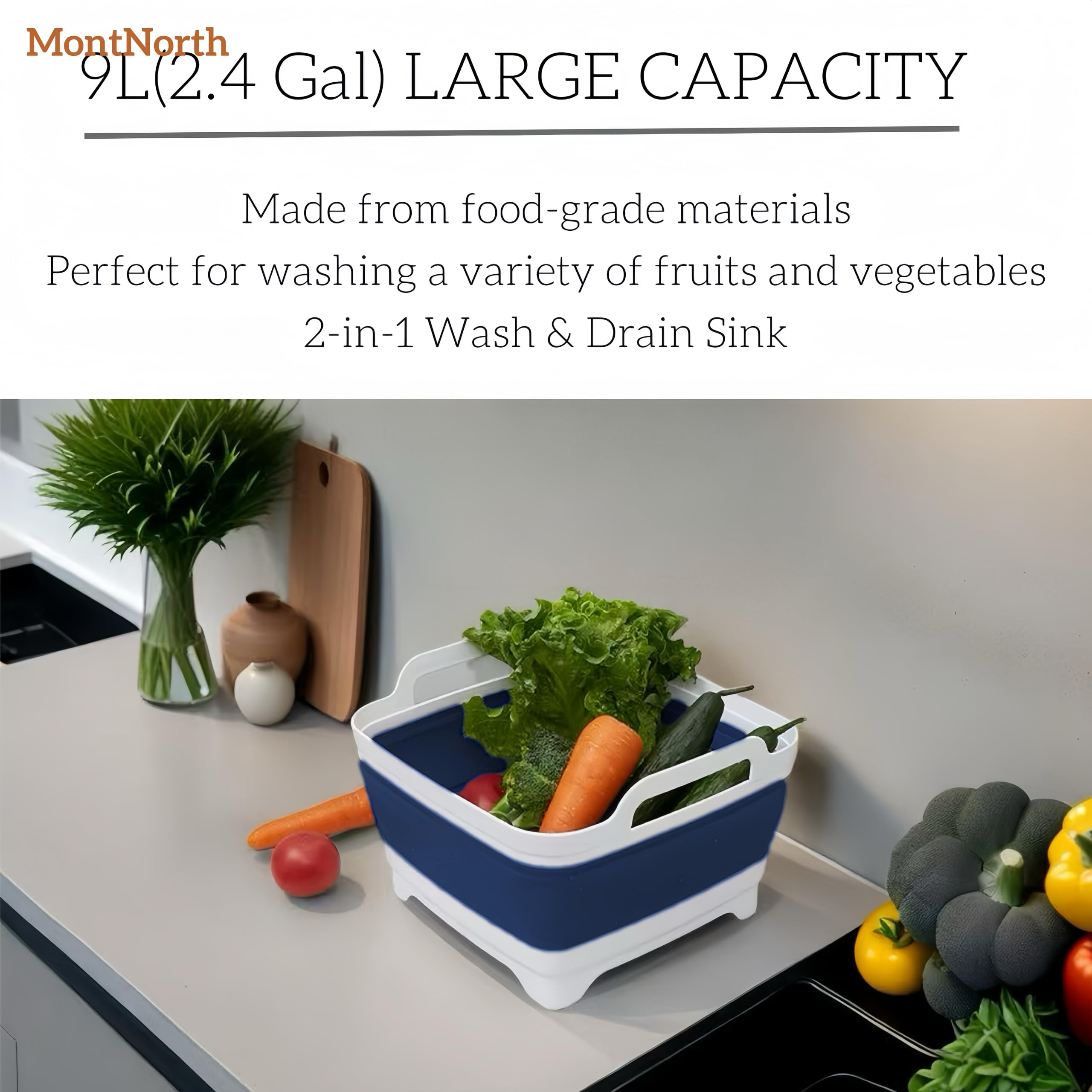 BPA-free MontNorth basin with food grade materials for safe rinsing
