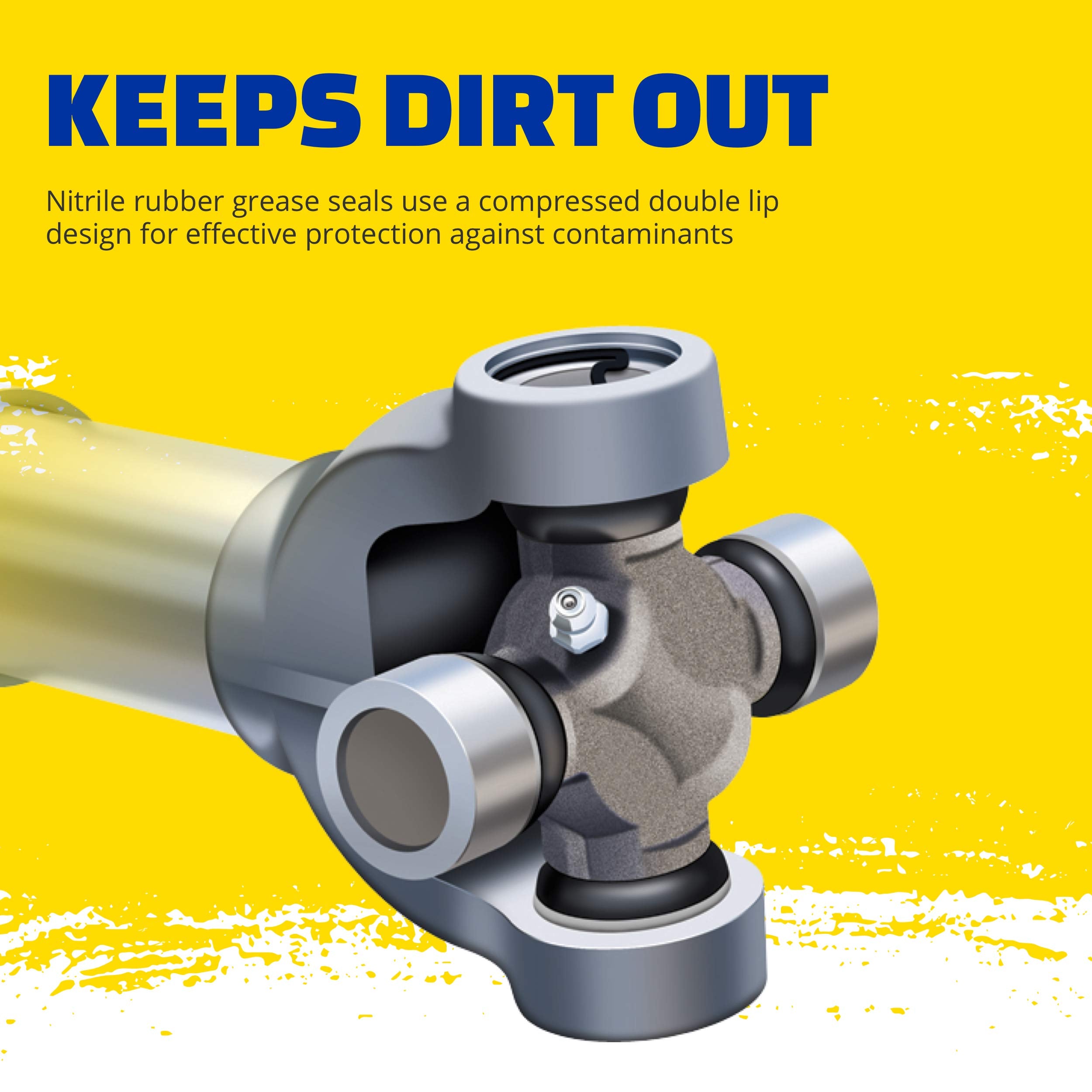 MOOG 330 greaseable universal joint bearing cups cold-forged for strength and durability.