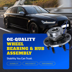 Close-up of MOOG 512518 sealed bearing design for quiet highway driving