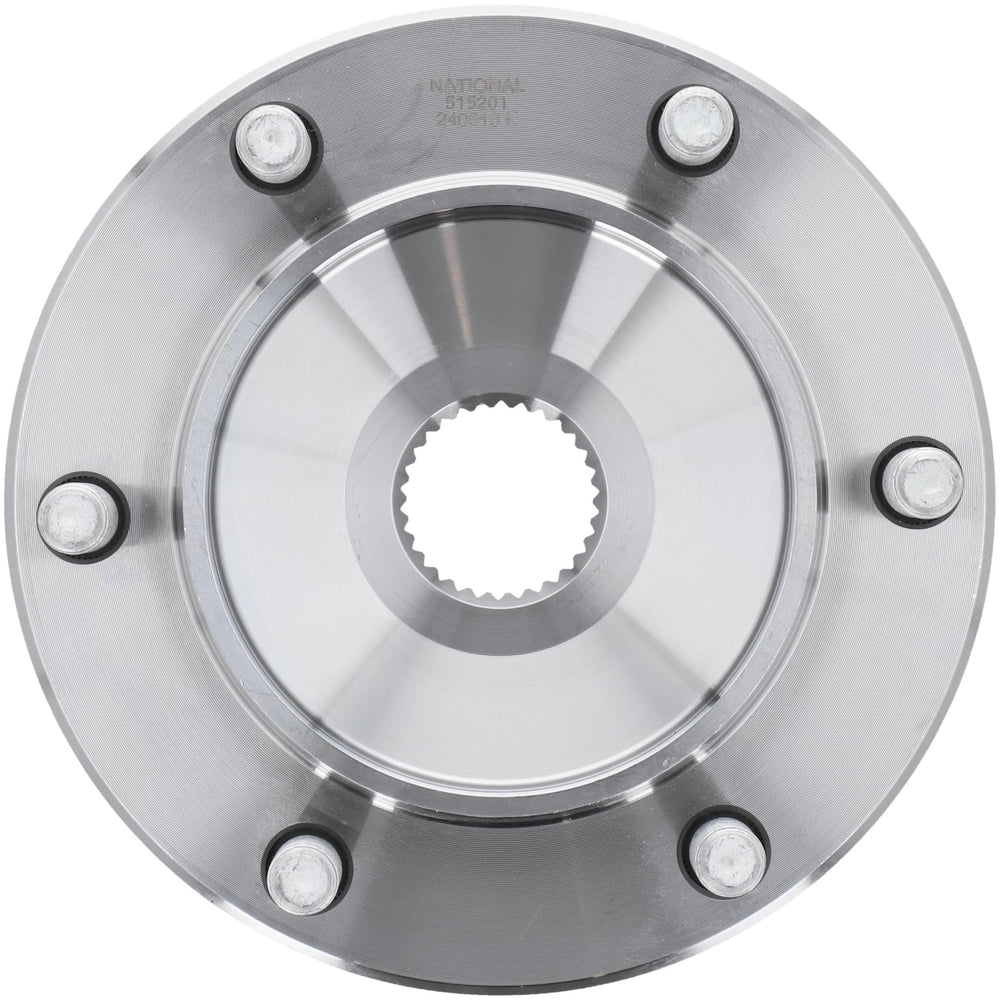 MOOG 515201 front wheel bearing hub assembly close-up for precise fit and smooth rotation.