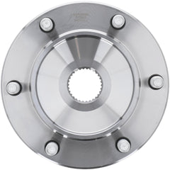 MOOG 515201 front wheel bearing hub assembly close-up for precise fit and smooth rotation.