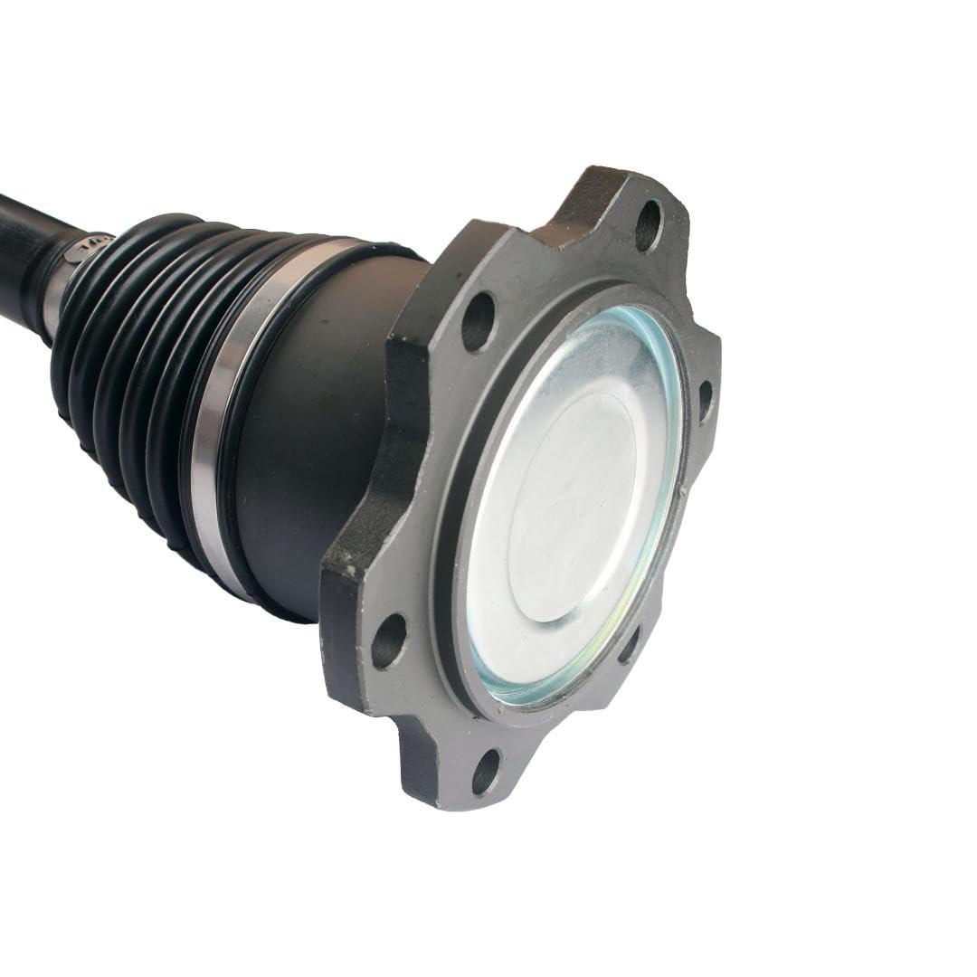 MOOG CV Axle Assembly 10H002 packaging, includes axle nut and bolts for complete repair.