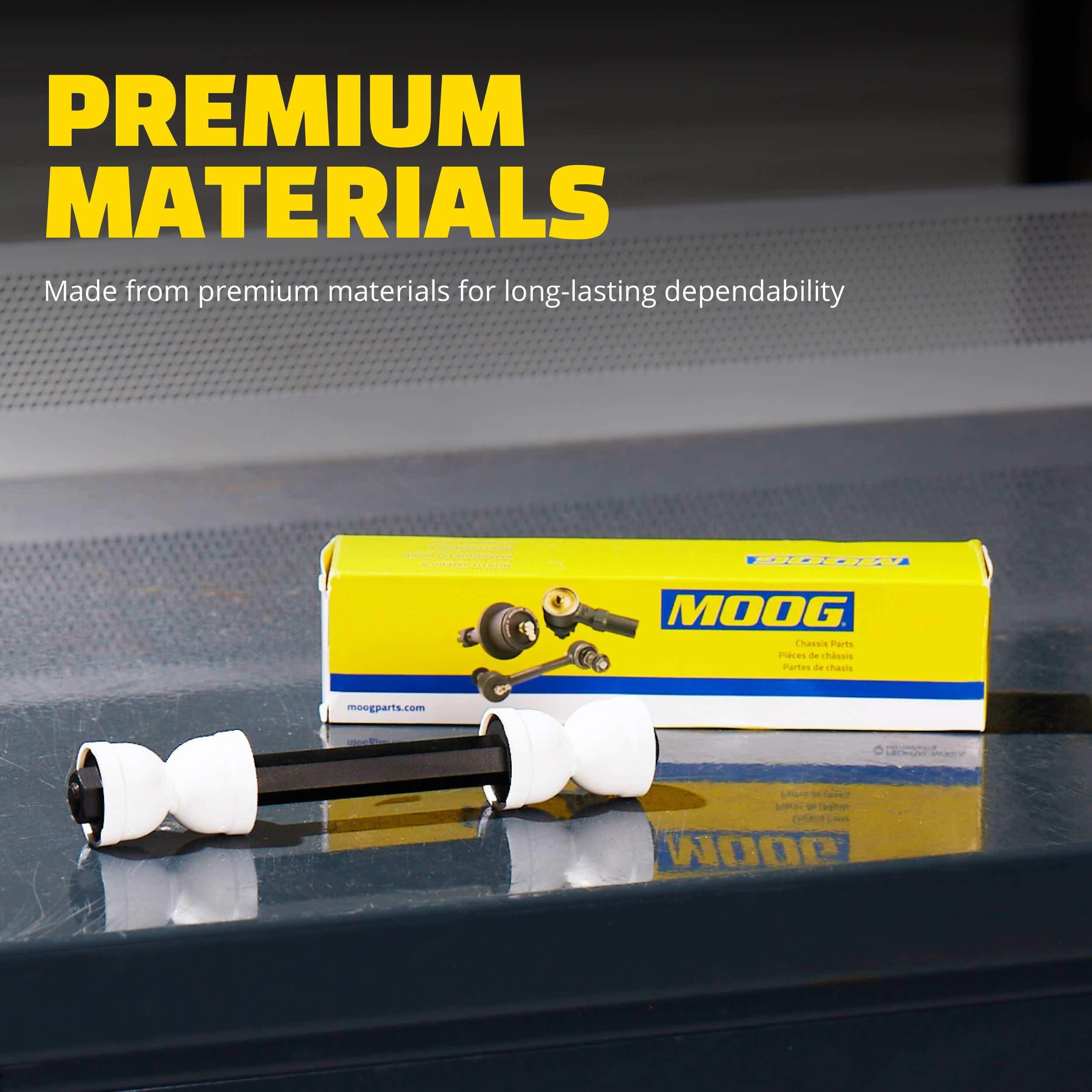 MOOG DRiV assembled links highlight heavy-duty construction for tough road conditions.