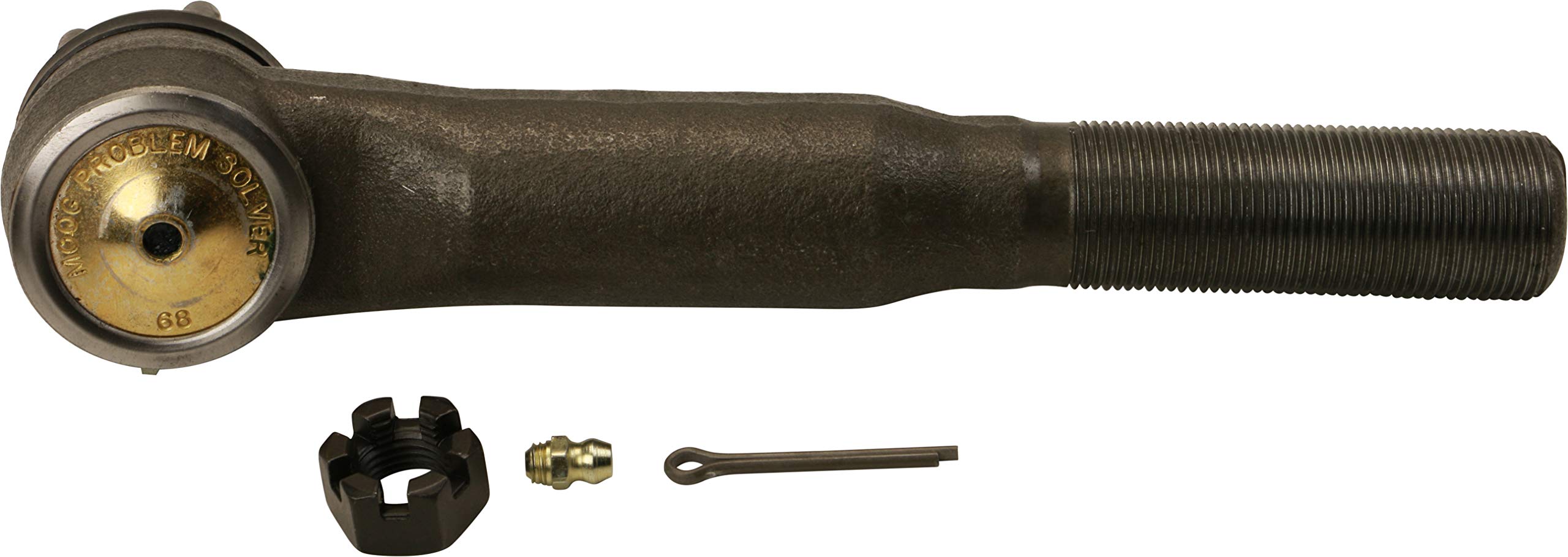 Close-up of MOOG ES3427T steering drag link end joints illustrating build quality