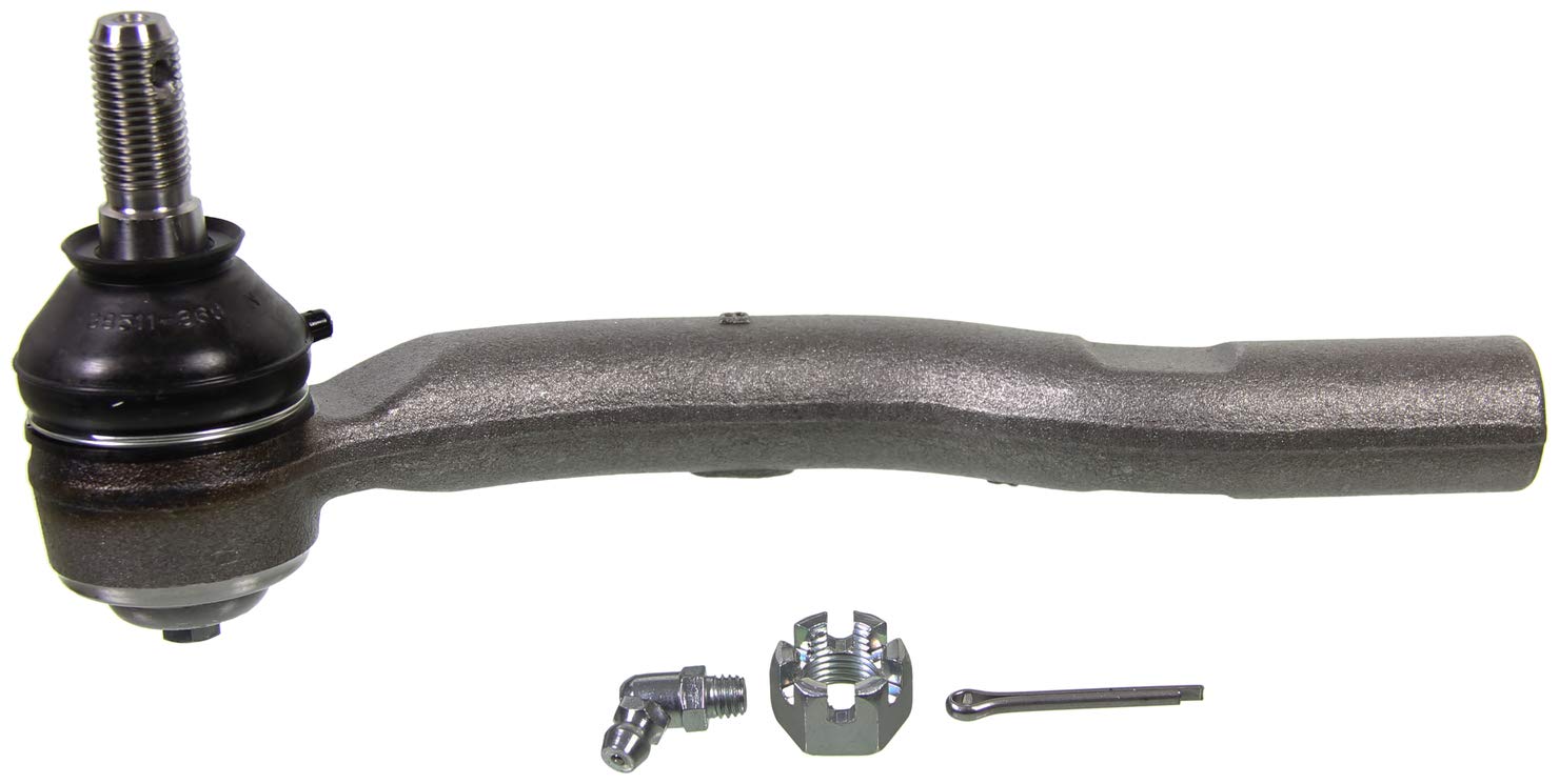 MOOG ES80602 steering tie rod end closeup, showcasing durable construction for reliable steering.