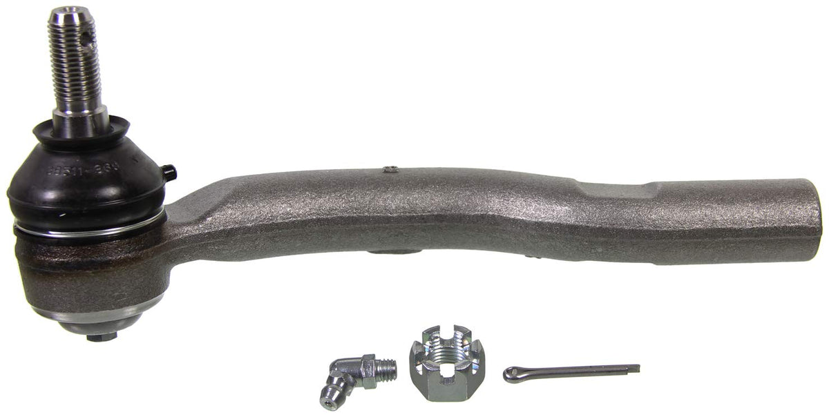 MOOG ES80602 steering tie rod end closeup, showcasing durable construction for reliable steering.