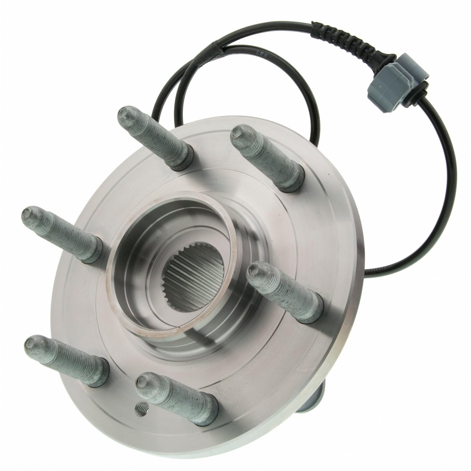 MOOG front wheel bearing and hub assembly closeup demonstrating precision design for smooth rotation and quiet highway performance