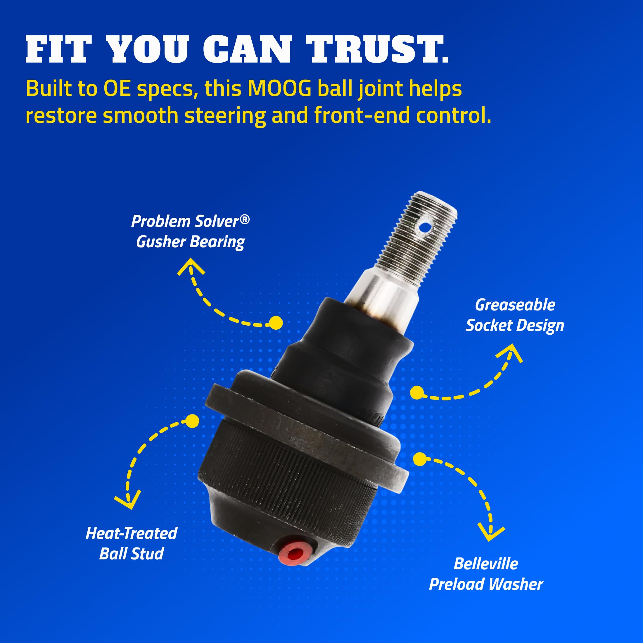MOOG Inner steering tie rod end steel housing with neoprene boot protection