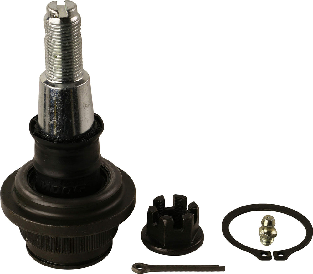 MOOG K500408 front lower ball joint assembly enhancing steering stability.