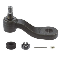 Close-up view of MOOG K6143 pitman arm with heavy-duty construction and bearing cover.