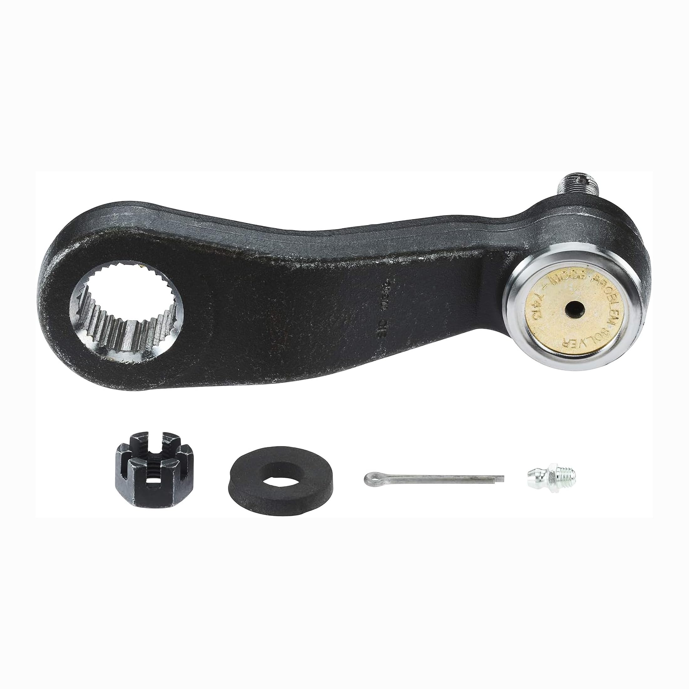 MOOG K6536 steering pitman arm side view showing heavy-duty forged steel for Silverado 1500