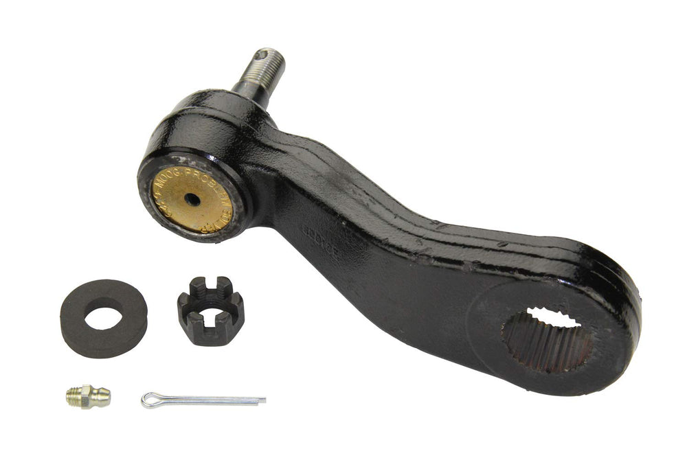 MOOG K6654HD heavy-duty pitman arm with debris guard plate for longer bearing life.