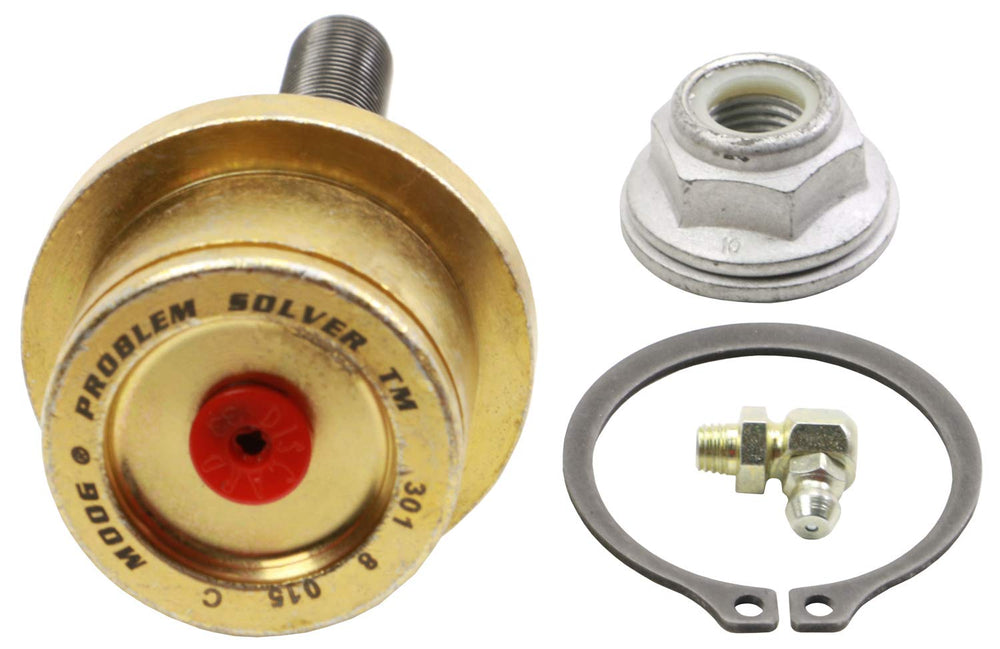 MOOG K80141 ball joint side profile shows precise fit for stable suspension.