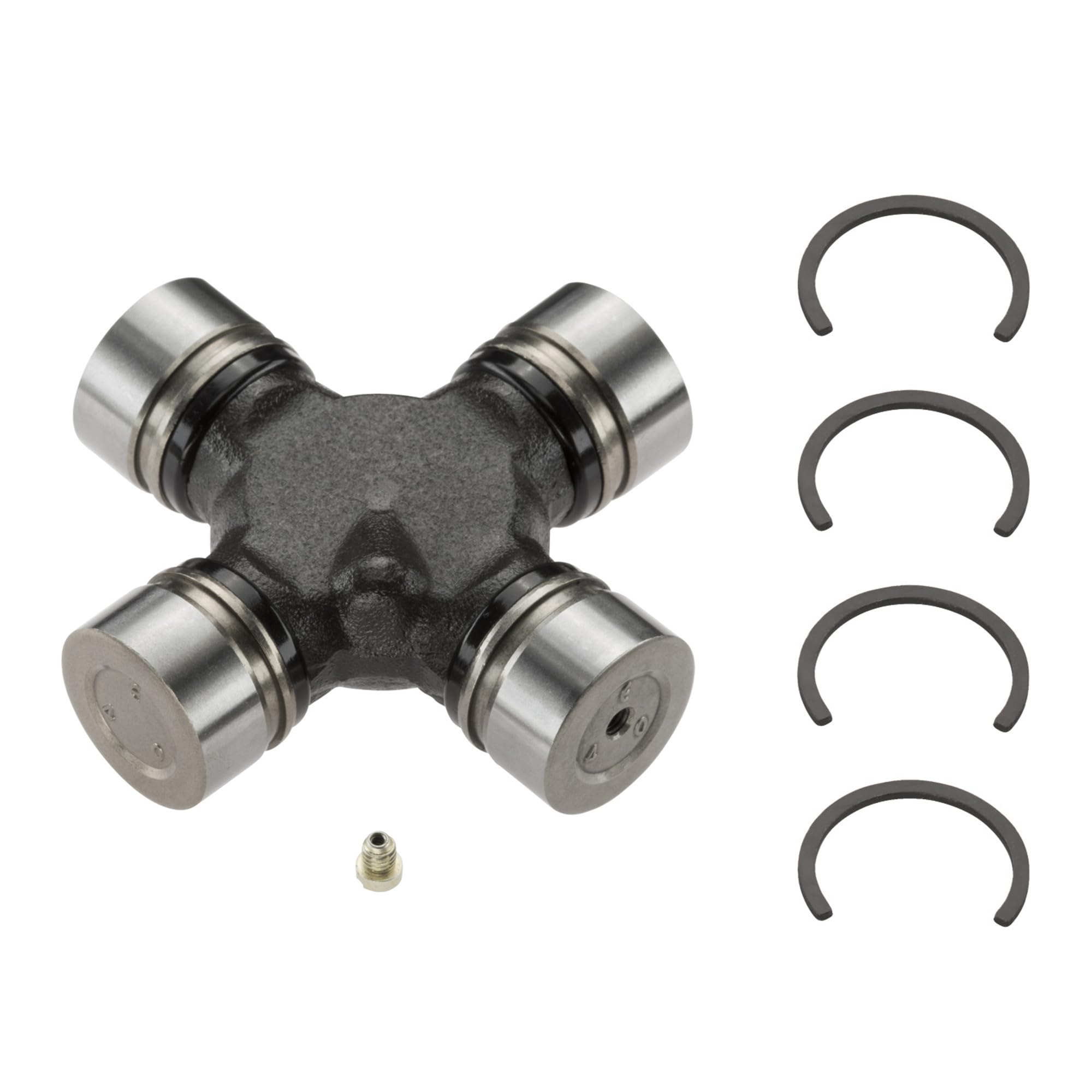 MOOG 235 greaseable universal joint shows lubrication access for long-lasting torque.