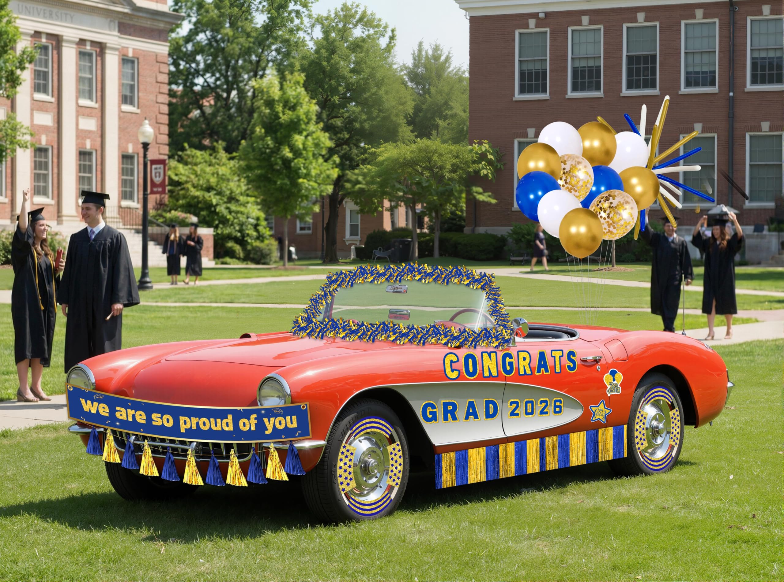 Moon Boat latex balloons bring color and charm to graduations on the go