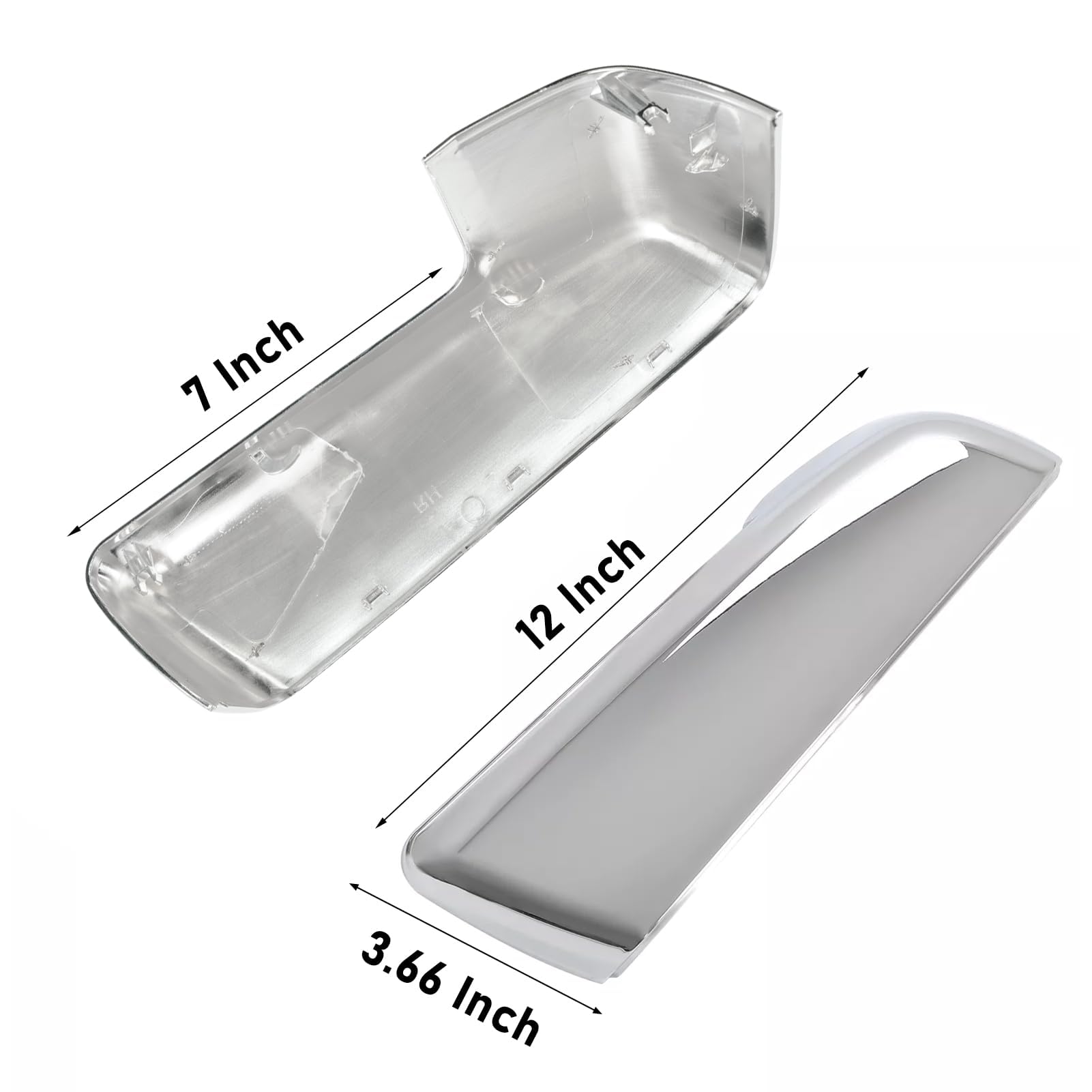 Chrome-plated exterior finish on Moonlinks mirror cover with high-gloss reflection.