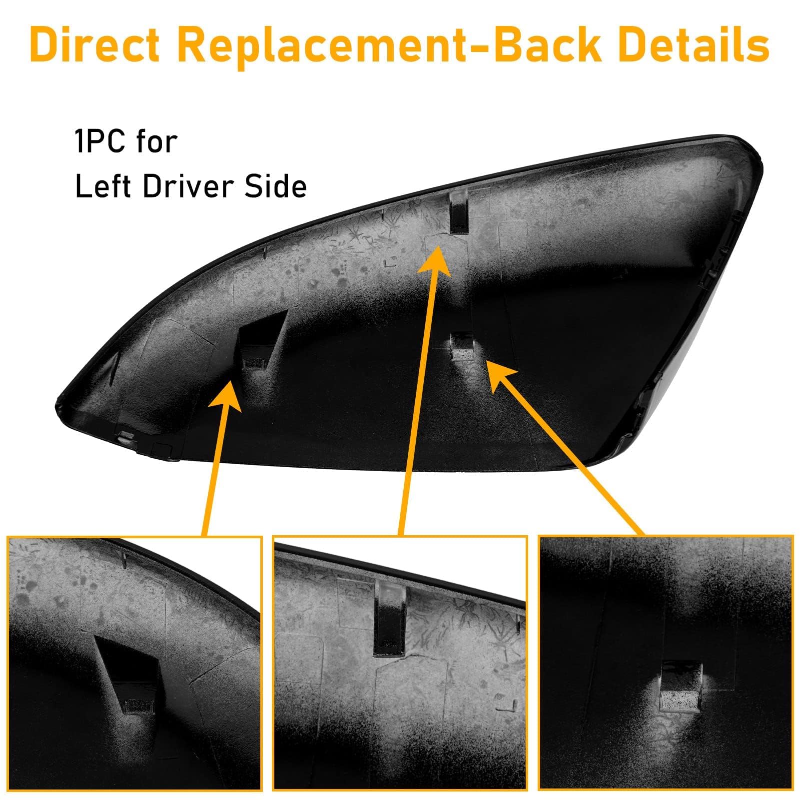 Moonlinks passenger-side mirror cover ready for direct replacement on Civic.