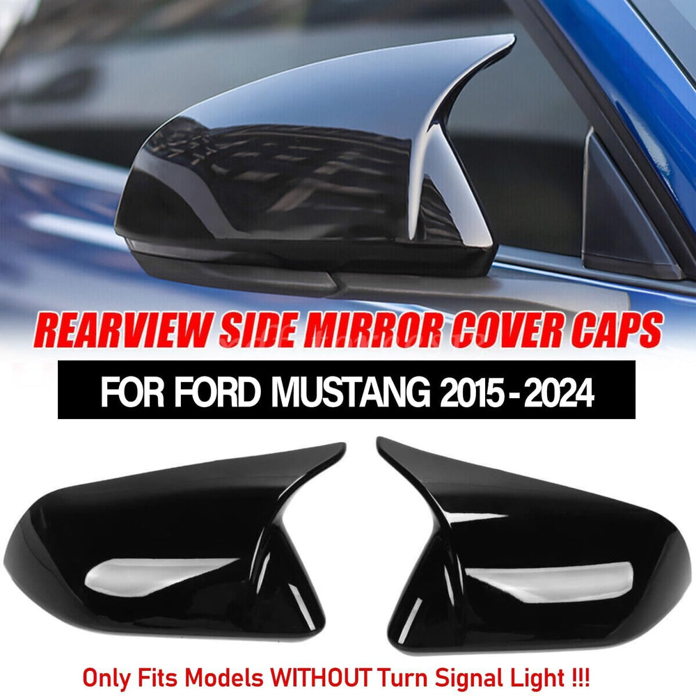Moonlinks Ox Horn mirror cover right side in glossy black for Mustang