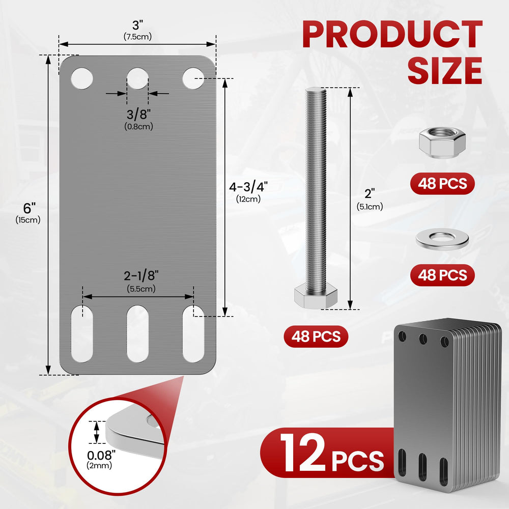 MooxHAI 12-pack back plates provide reliable support for E-Track setups.