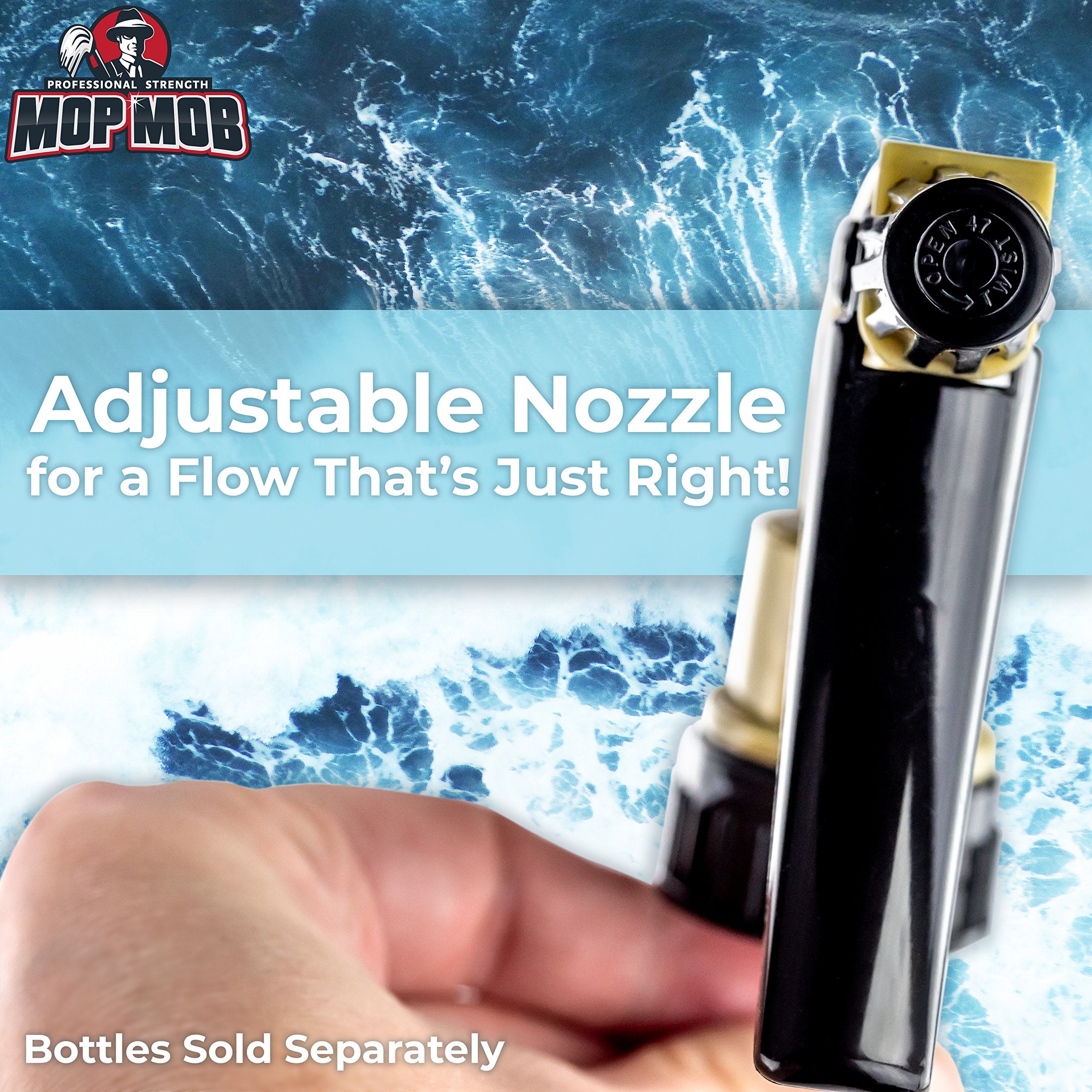 Mop Mob gold and black spray heads: durable detail tools.