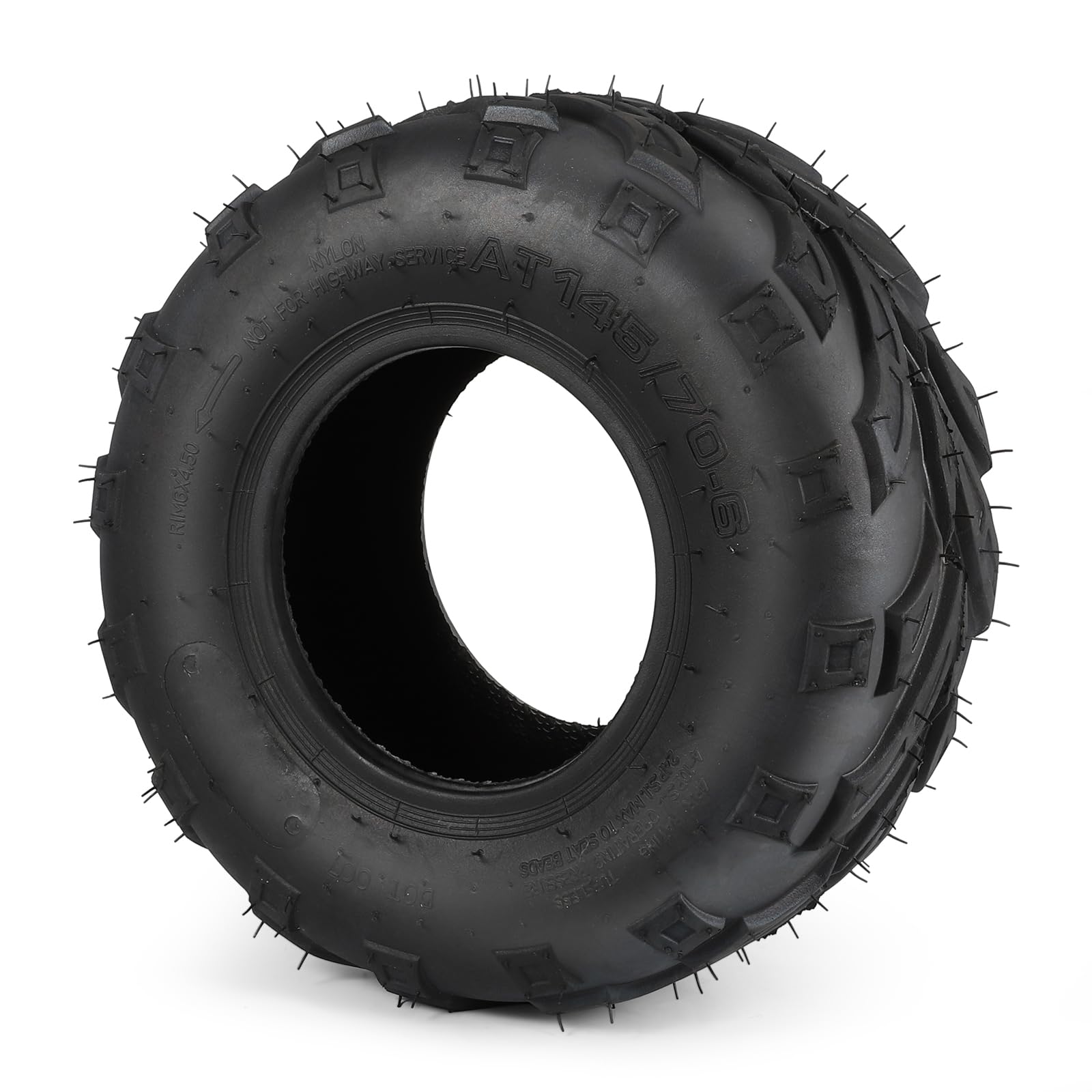 Mopillos 145/70-6 tire side view showing compact profile for mini bikes