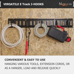 MorScan heavy-duty J hook close-up highlighting rugged steel construction