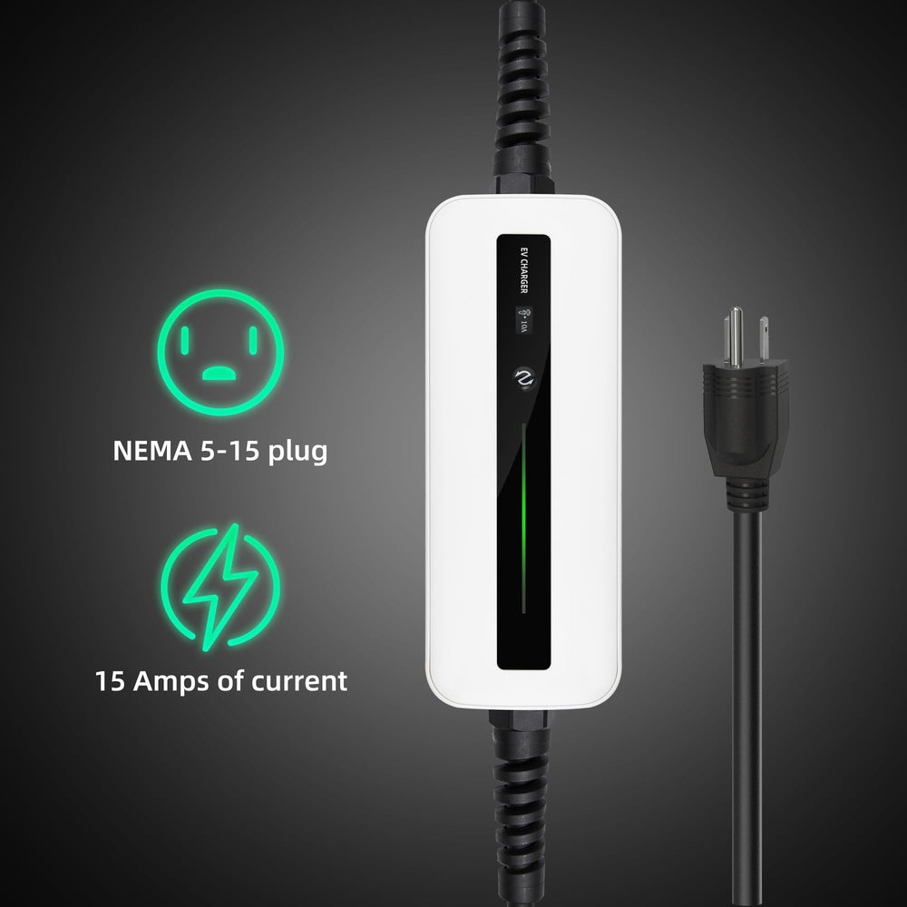 Morec Level 1 EV Charger 25ft cable enables flexible vehicle access