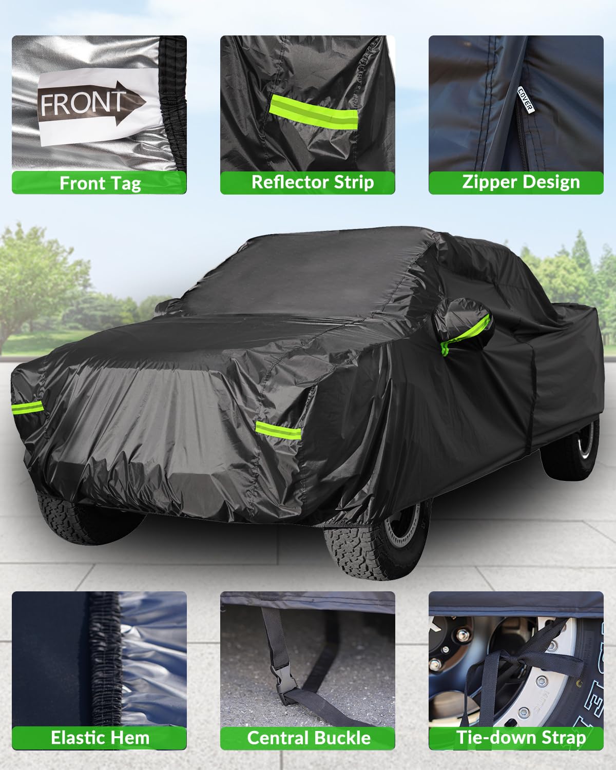 Morhept pickup cover heavy-duty material close-up demonstrates rugged durability