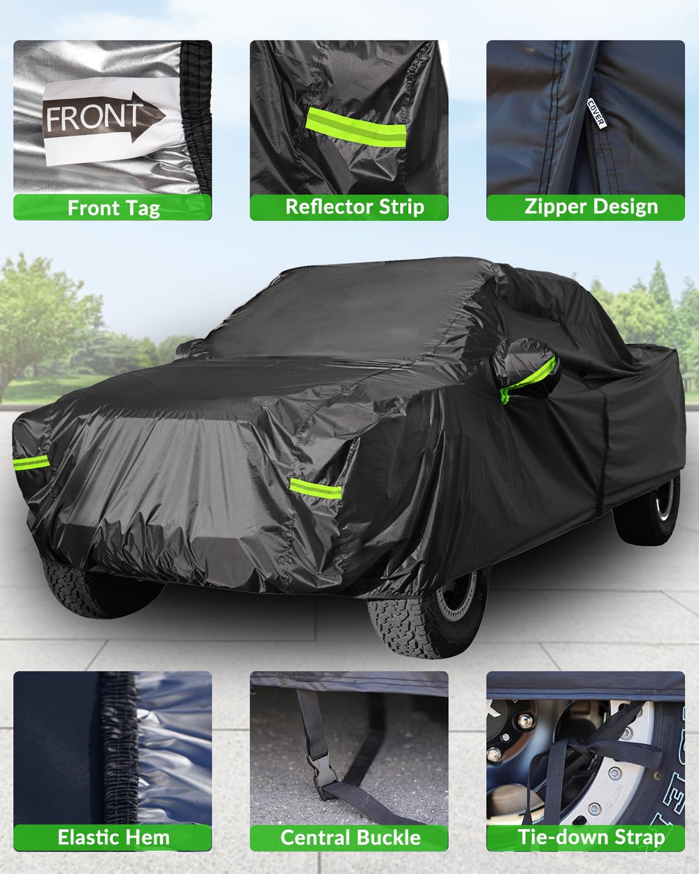 Morhept pickup cover heavy-duty material close-up demonstrates rugged durability